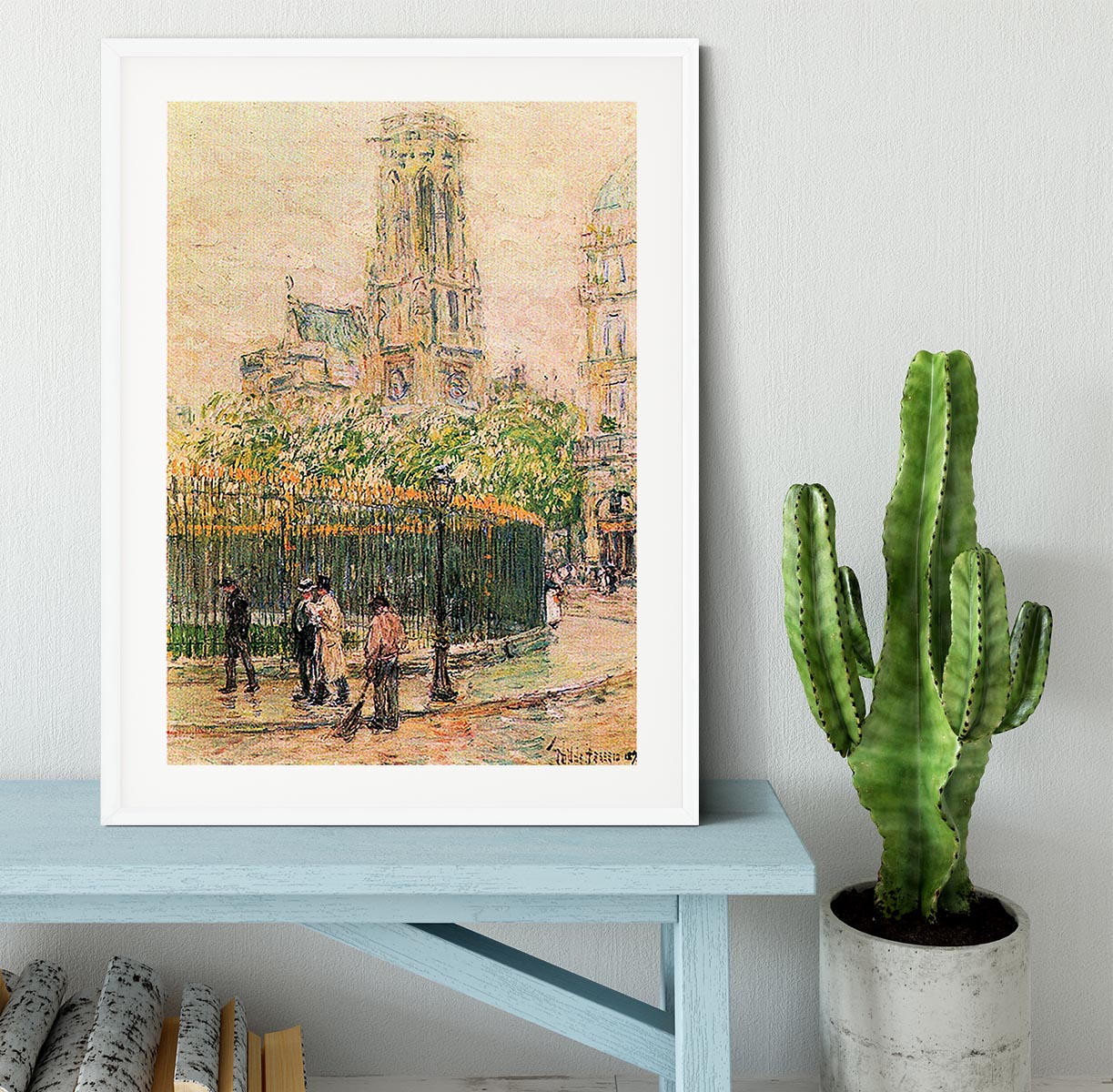 St. Germain l`Auxerrois by Hassam Framed Print - Canvas Art Rocks - 5