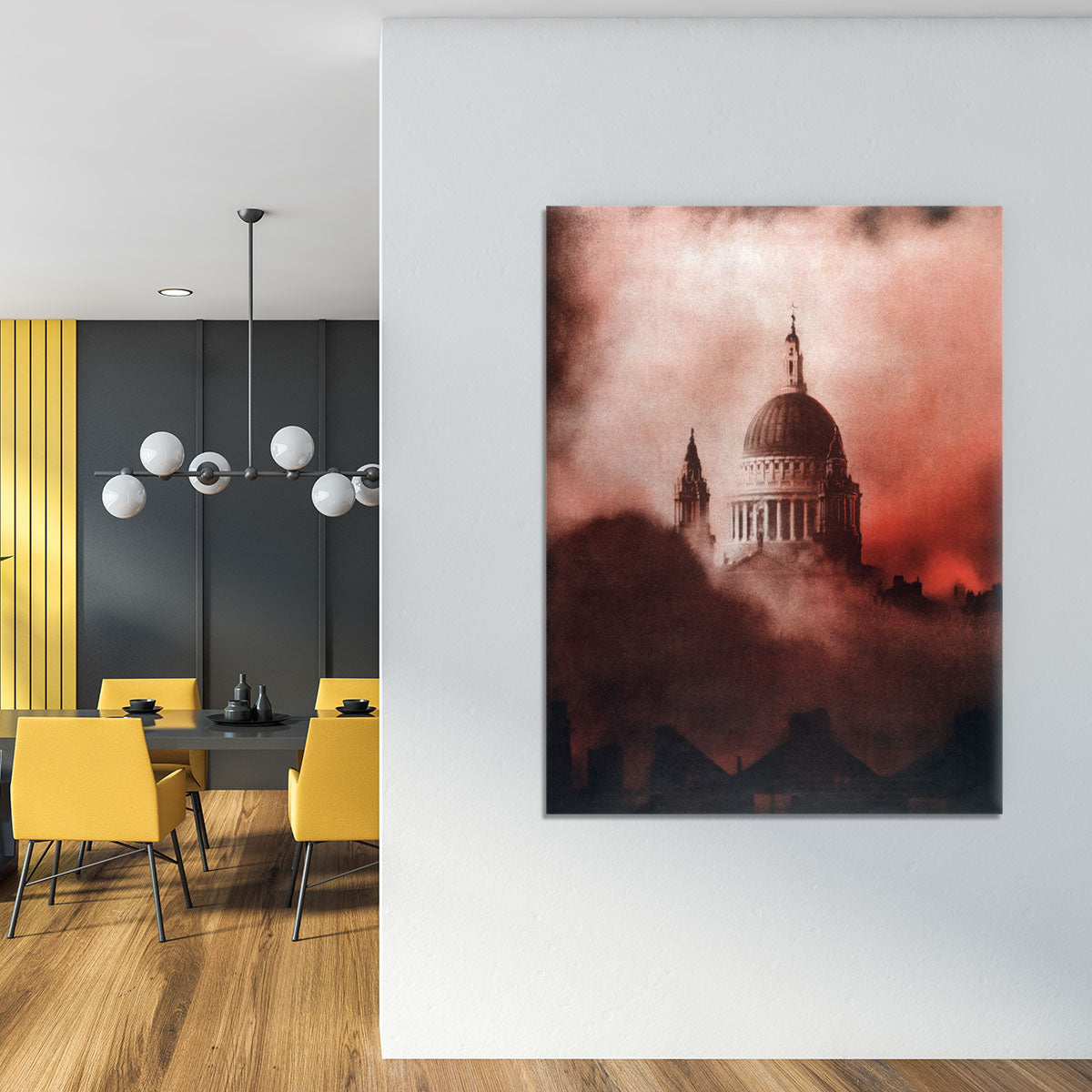 St Pauls Survives in colour Canvas Print or Poster - Canvas Art Rocks - 4