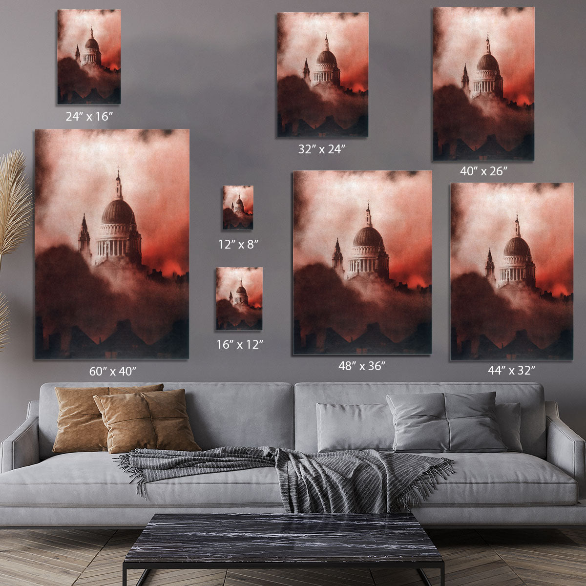 St Pauls Survives in colour Canvas Print or Poster - Canvas Art Rocks - 7