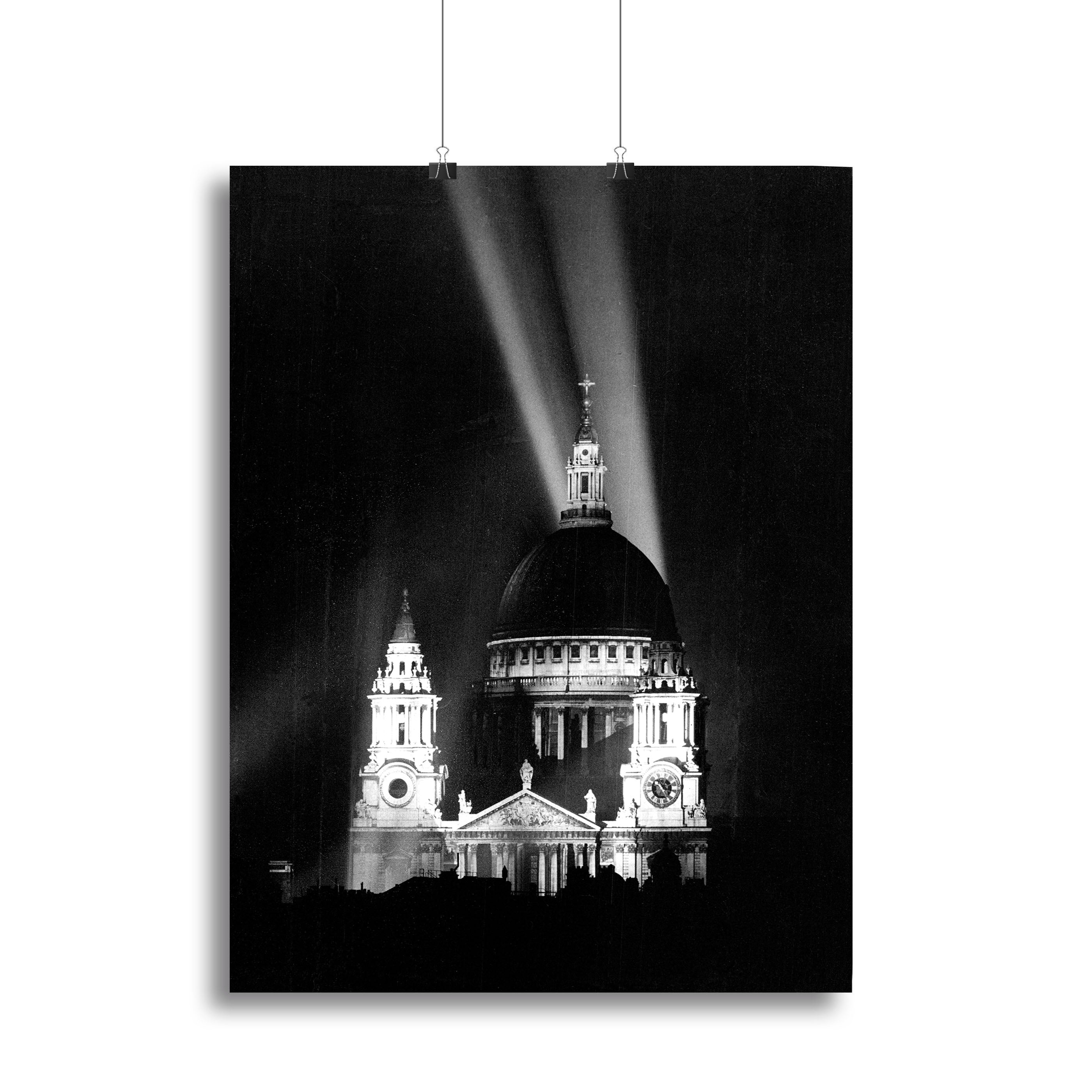 St Pauls floodlight on VE Day Canvas Print or Poster - Canvas Art Rocks - 2