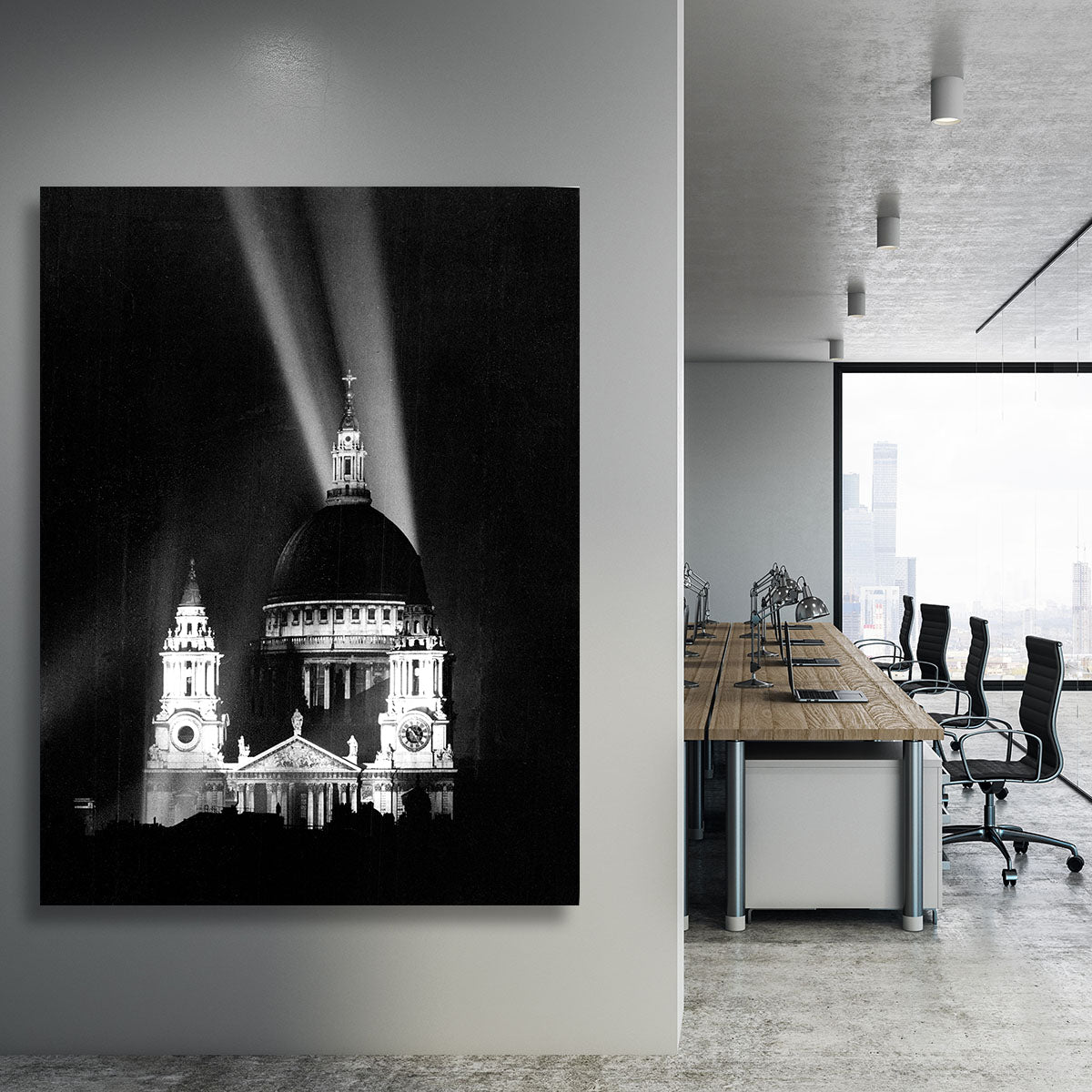 St Pauls floodlight on VE Day Canvas Print or Poster - Canvas Art Rocks - 3