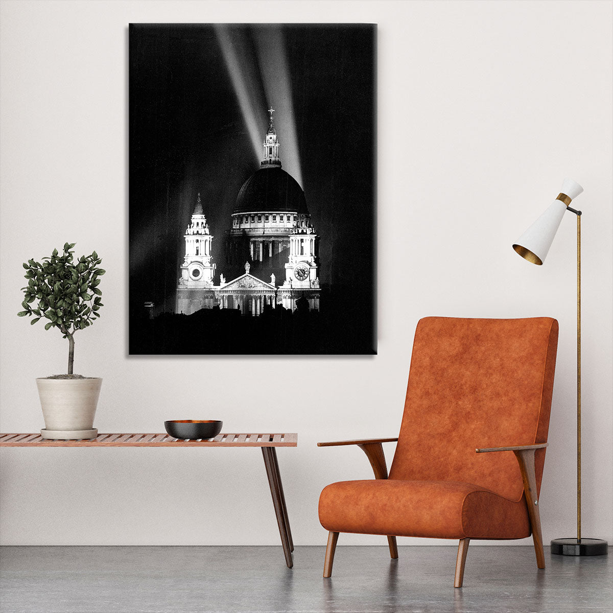 St Pauls floodlight on VE Day Canvas Print or Poster - Canvas Art Rocks - 6