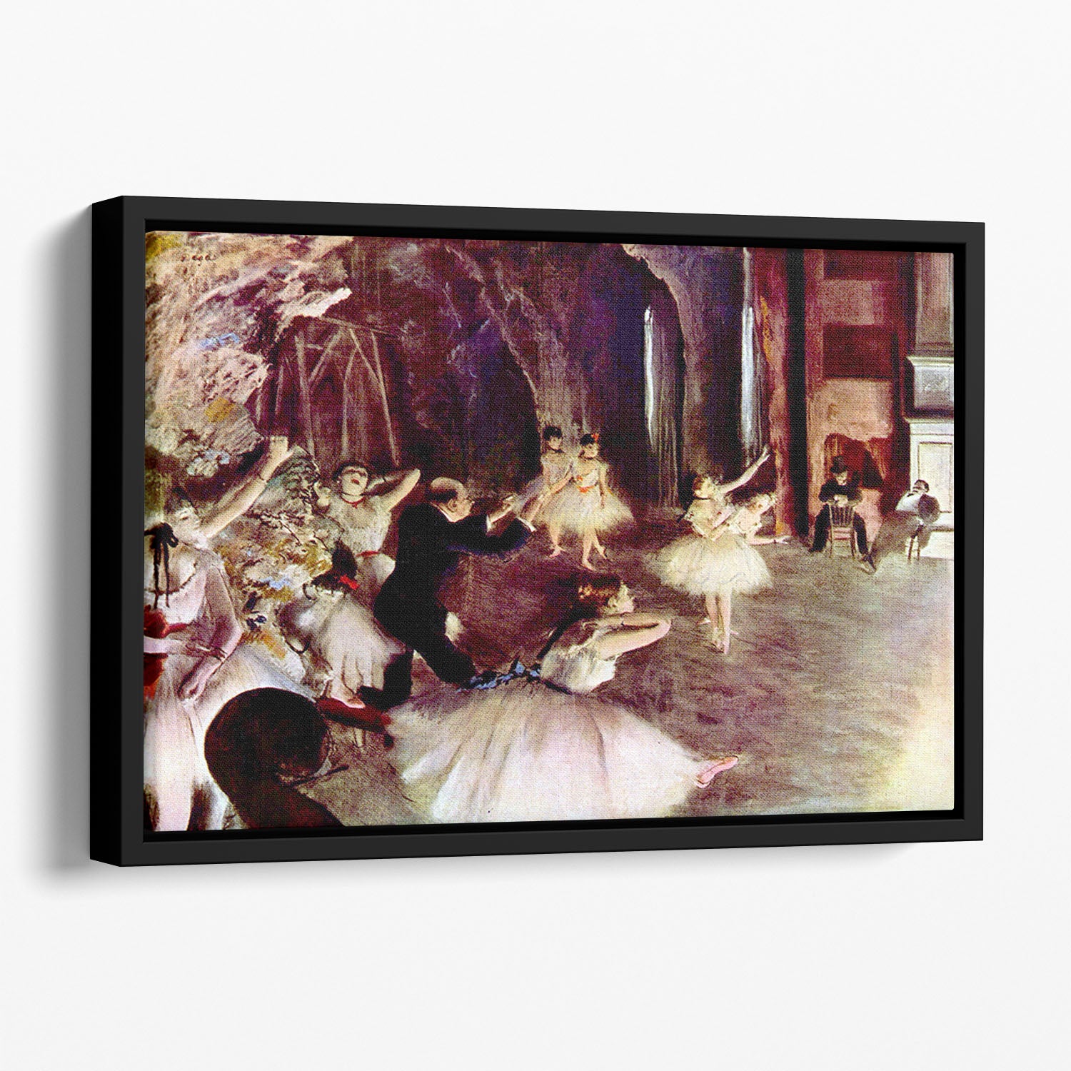 Stage trial by Degas Floating Framed Canvas