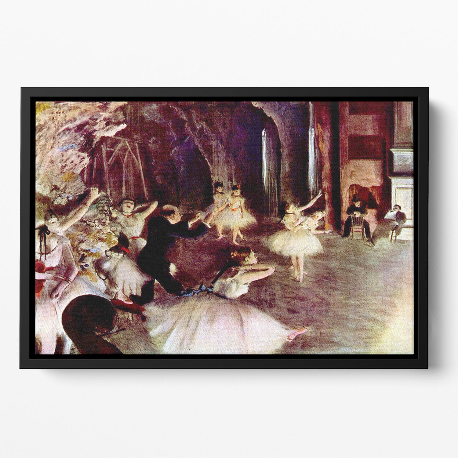 Stage trial by Degas Floating Framed Canvas
