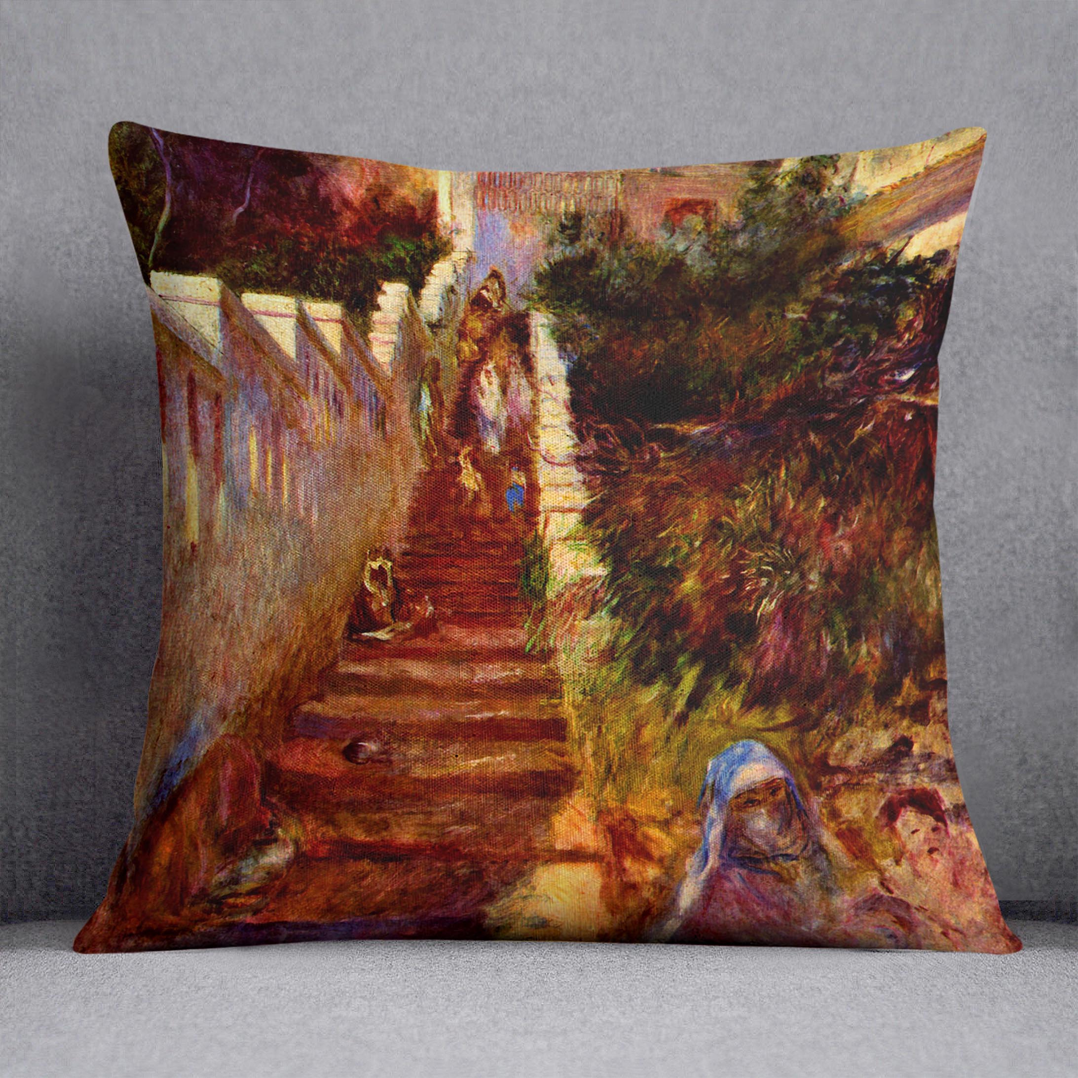 Stairs in Algier by Renoir Cushion