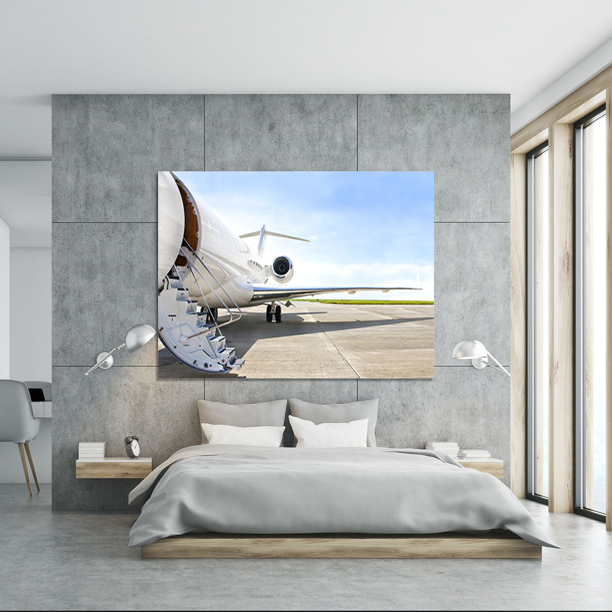 Stairs with Jet Engine Canvas Print or Poster - Canvas Art Rocks - 5
