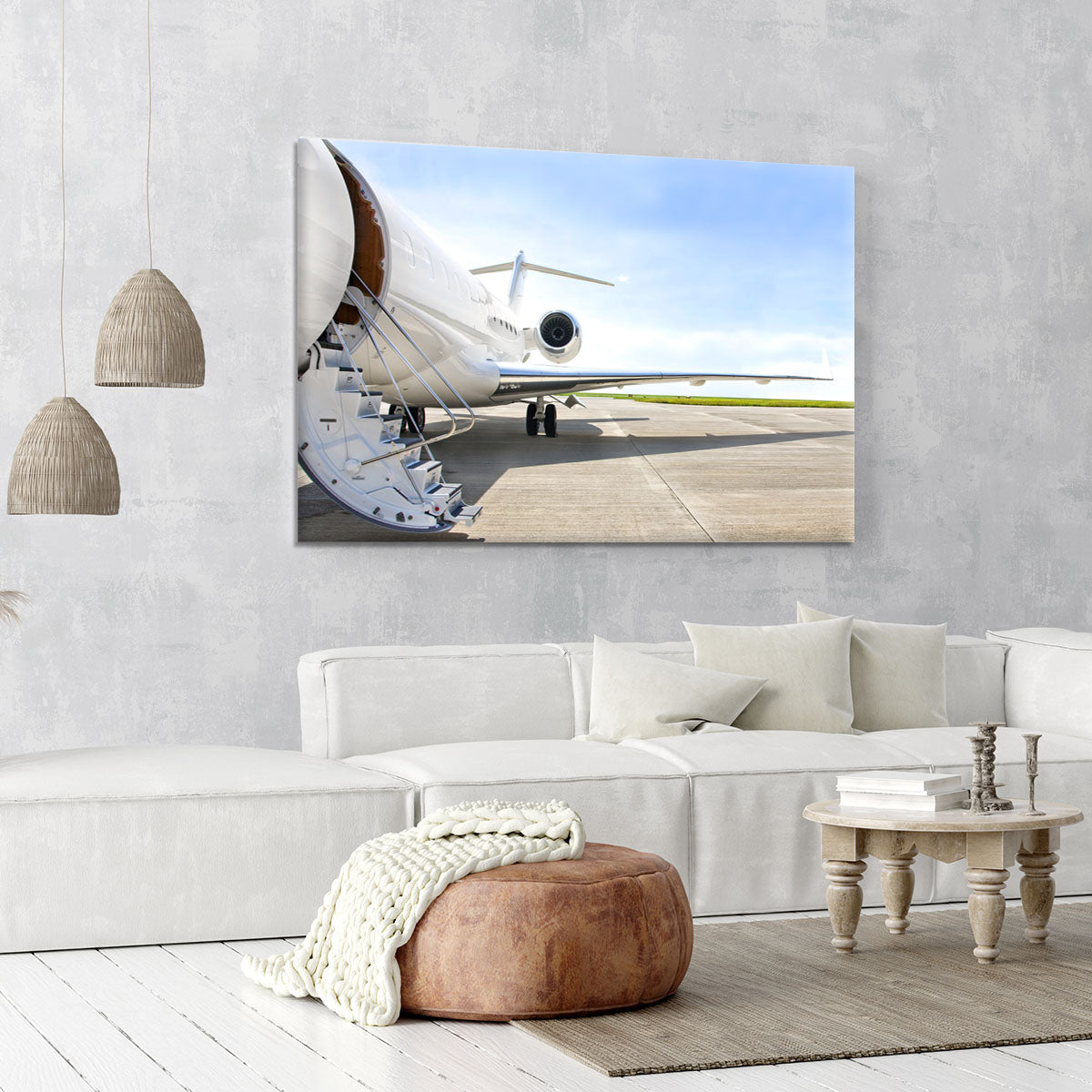 Stairs with Jet Engine Canvas Print or Poster - Canvas Art Rocks - 6