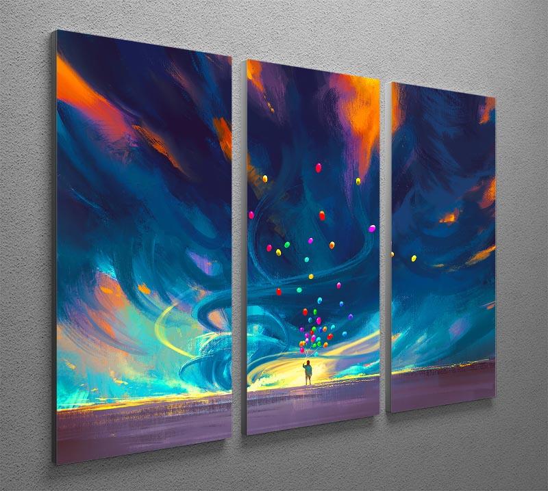 Standing in front of fantasy storm 3 Split Panel Canvas Print - Canvas Art Rocks - 2