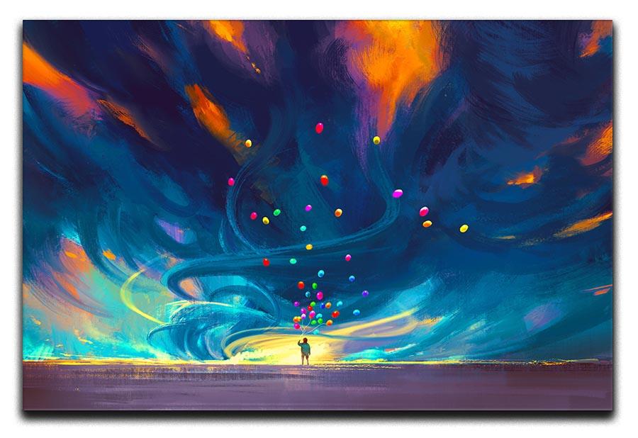 Standing in front of fantasy storm Canvas Print or Poster  - Canvas Art Rocks - 1