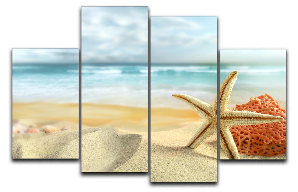 Starfish 4 Split Panel Canvas - Canvas Art Rocks - 1