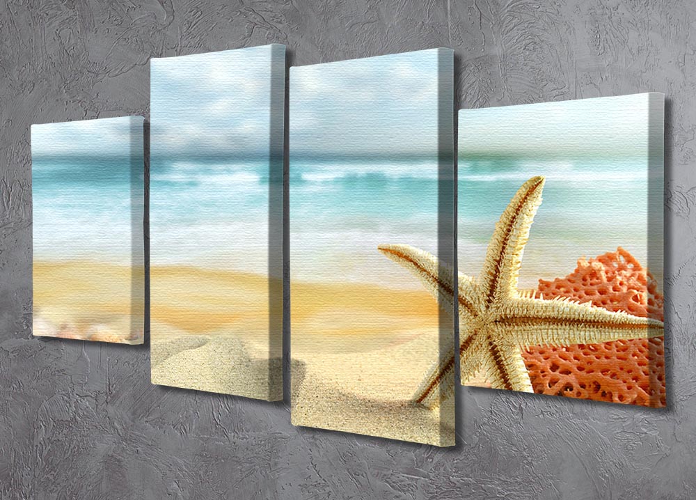 Starfish 4 Split Panel Canvas - Canvas Art Rocks - 2