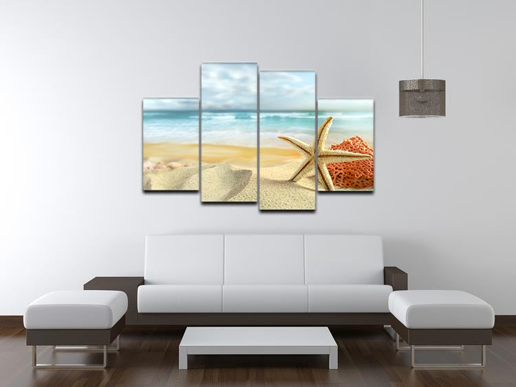 Starfish 4 Split Panel Canvas - Canvas Art Rocks - 3