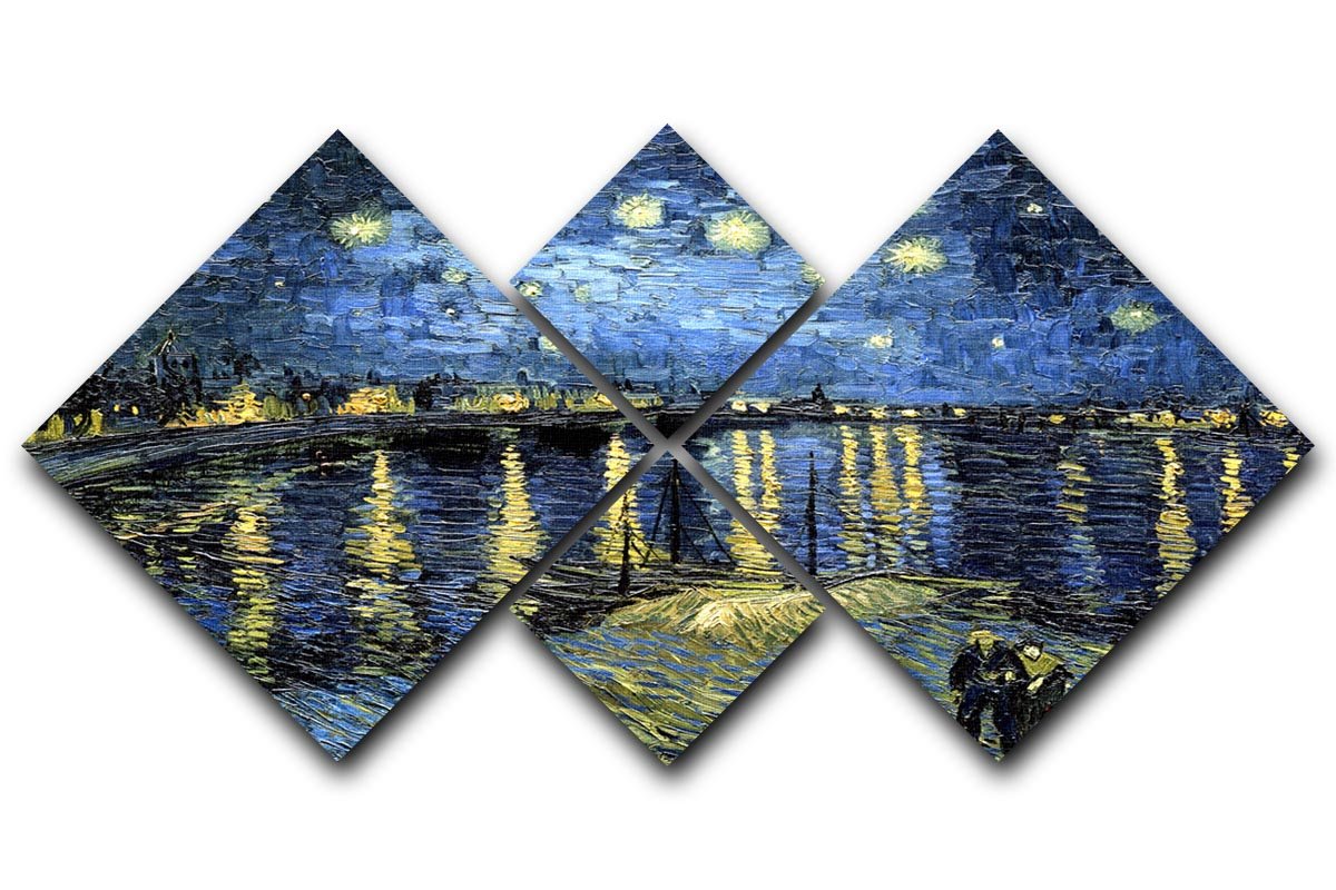 Starry Night over the Rhone 4 Square Multi Panel Canvas  - Canvas Art Rocks - 1