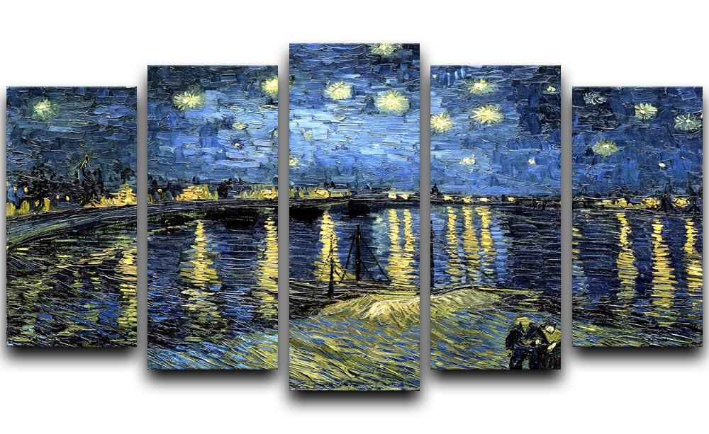 Starry Night over the Rhone 5 Split Panel Canvas  - Canvas Art Rocks - 1