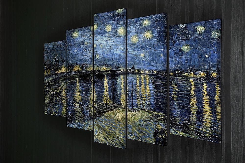 Starry Night over the Rhone 5 Split Panel Canvas - Canvas Art Rocks - 2