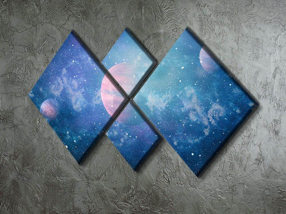 Stary Planet Space 4 Square Multi Panel Canvas - Canvas Art Rocks - 2