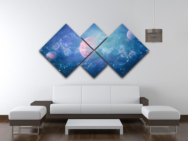Stary Planet Space 4 Square Multi Panel Canvas - Canvas Art Rocks - 3