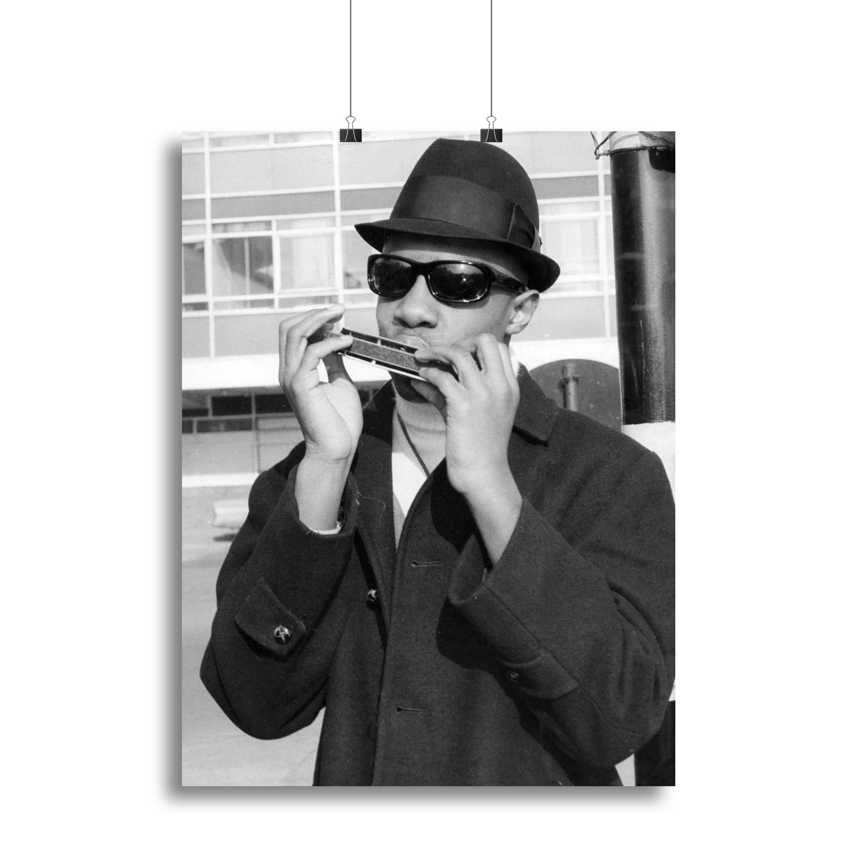 Stevie Wonder playing the harmonica Canvas Print or Poster - Canvas Art Rocks - 2