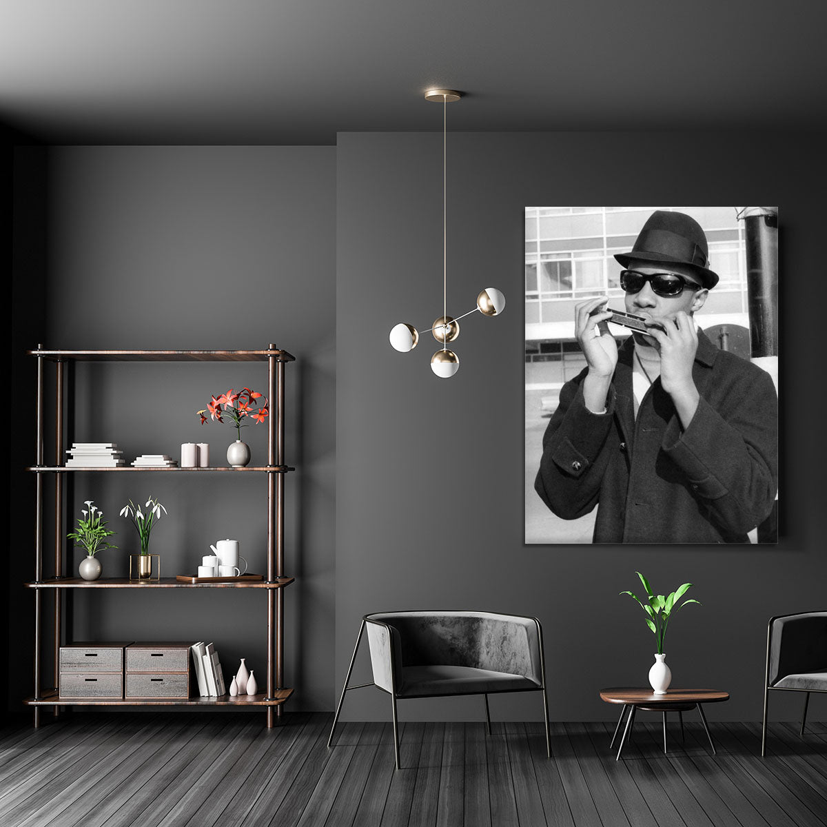 Stevie Wonder playing the harmonica Canvas Print or Poster - Canvas Art Rocks - 5