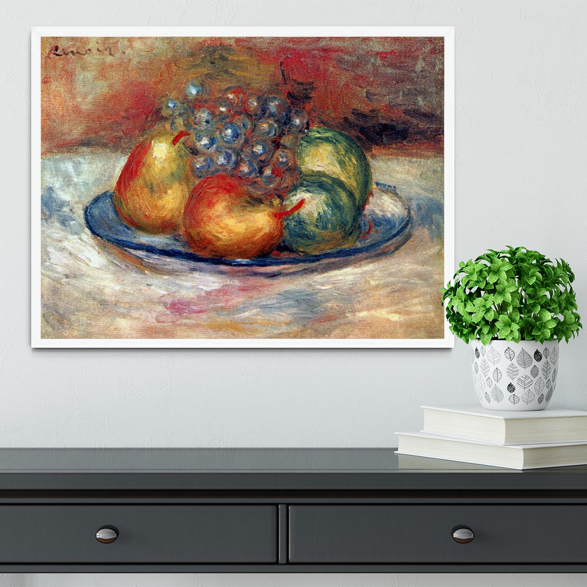 Still Life 1 by Renoir Framed Print - Canvas Art Rocks -6