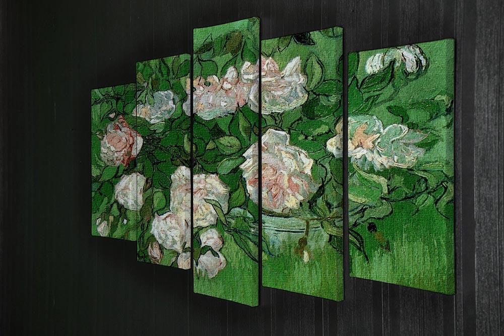 Still Life Pink Roses by Van Gogh 5 Split Panel Canvas - Canvas Art Rocks - 2
