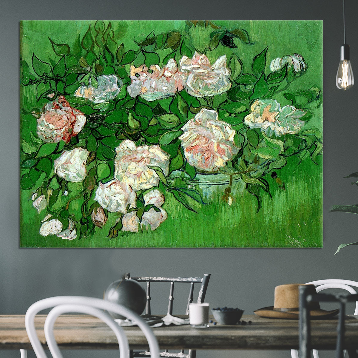 Still Life Pink Roses by Van Gogh Canvas Print or Poster - Canvas Art Rocks - 3