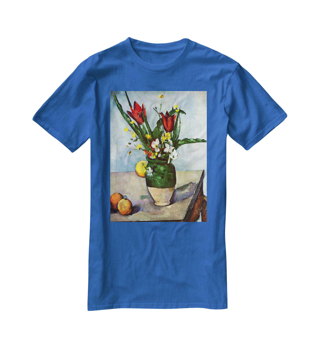 Still Life Tulips and Apples by Cezanne T-Shirt - Canvas Art Rocks - 2