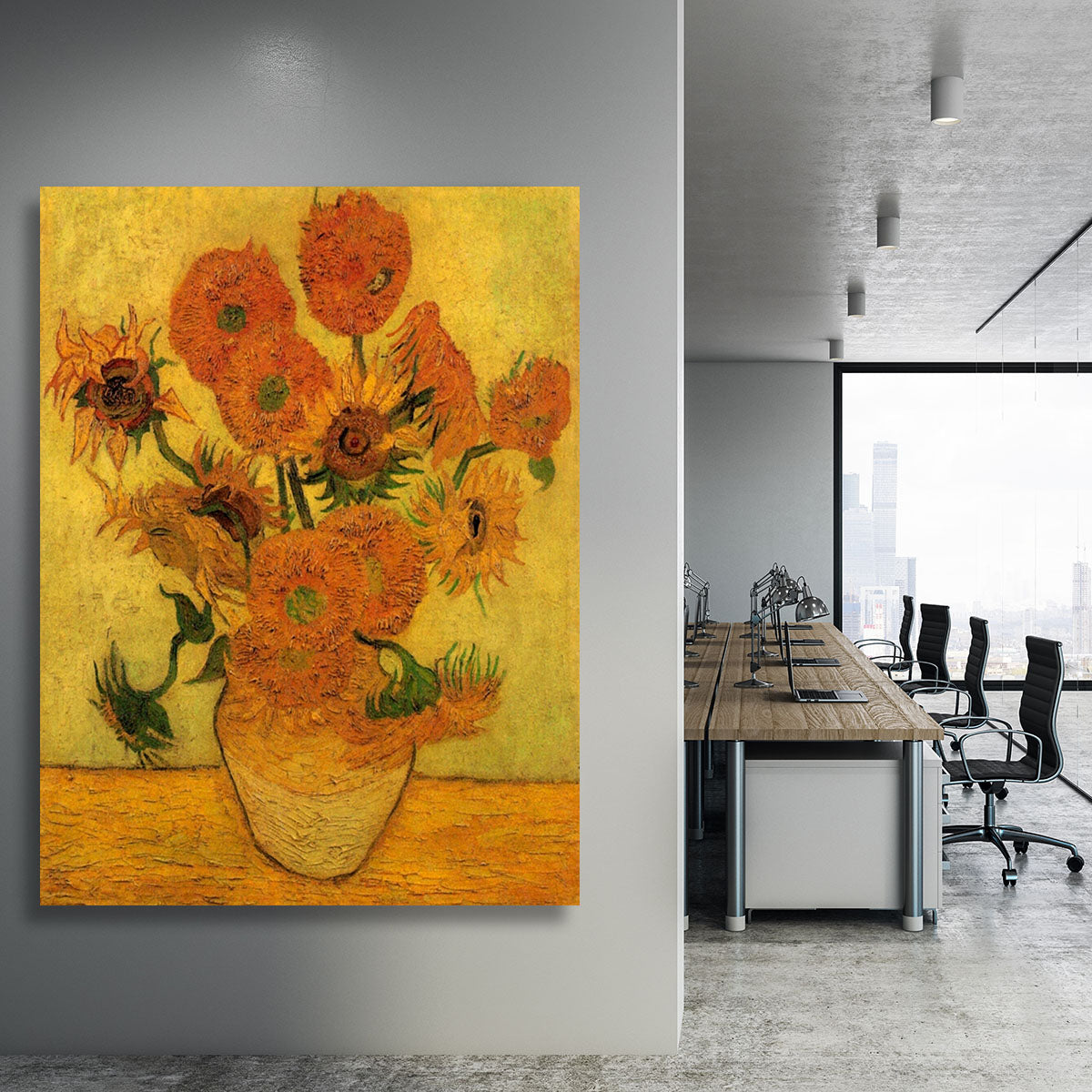 Still Life Vase with Fifteen Sunflowers 2 by Van Gogh Canvas Print or Poster - Canvas Art Rocks - 3