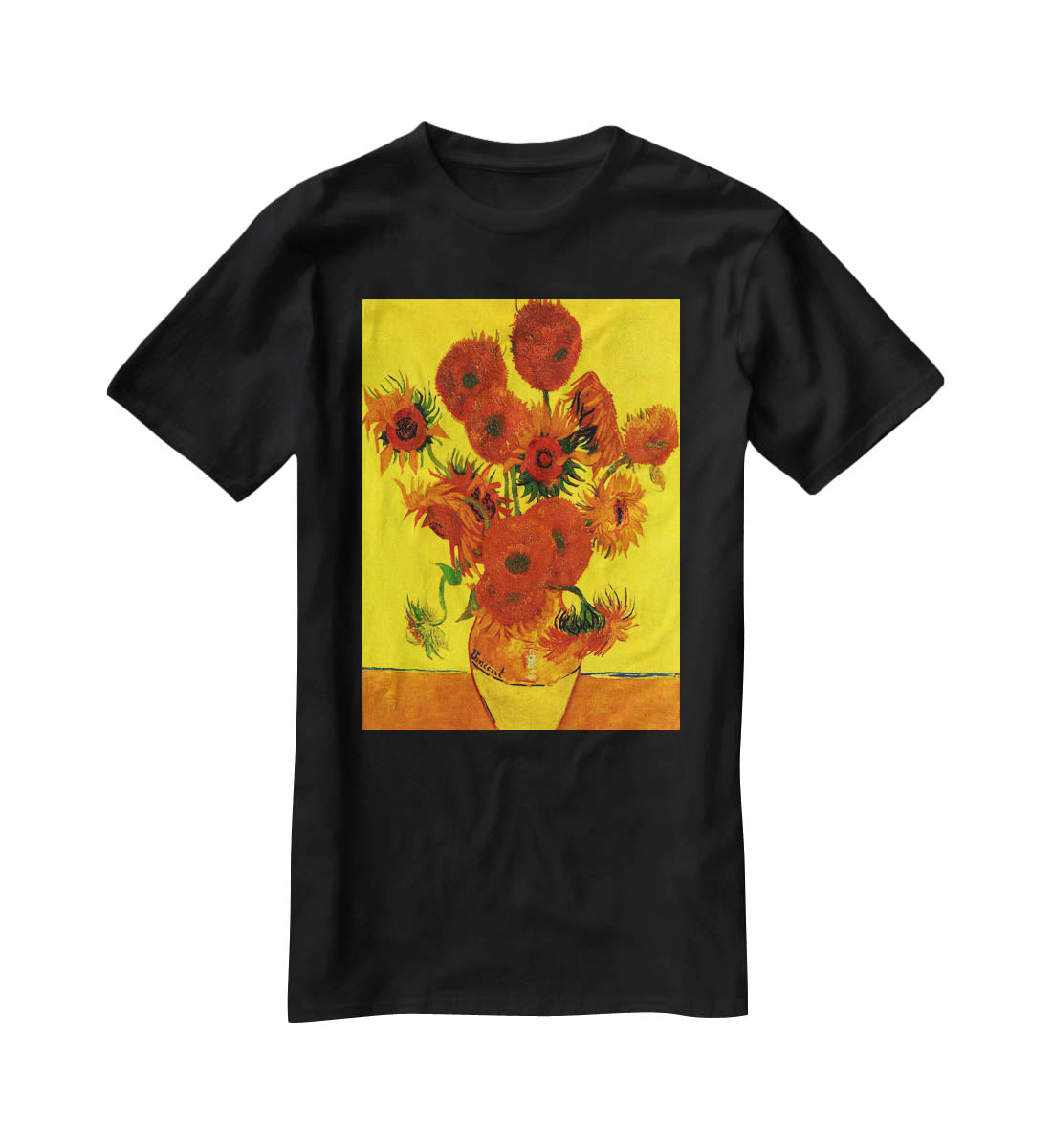 Still Life Vase with Fifteen Sunflowers 3 by Van Gogh T-Shirt - Canvas Art Rocks - 1