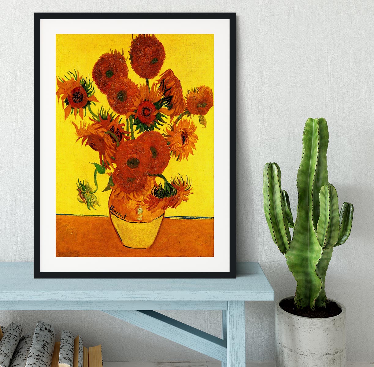 Still Life Vase with Fifteen Sunflowers 3 by Van Gogh Framed Print - Canvas Art Rocks - 1