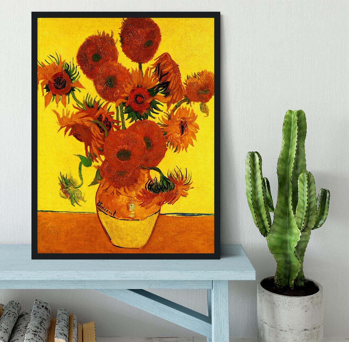 Still Life Vase with Fifteen Sunflowers 3 by Van Gogh Framed Print - Canvas Art Rocks - 2