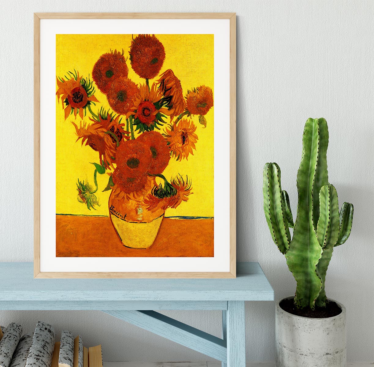 Still Life Vase with Fifteen Sunflowers 3 by Van Gogh Framed Print - Canvas Art Rocks - 3