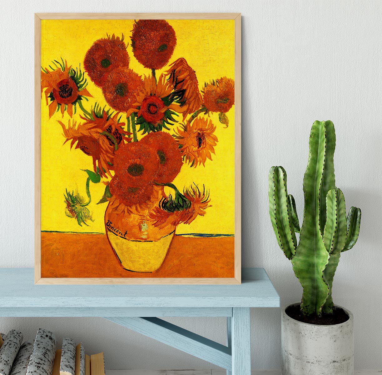 Still Life Vase with Fifteen Sunflowers 3 by Van Gogh Framed Print - Canvas Art Rocks - 4