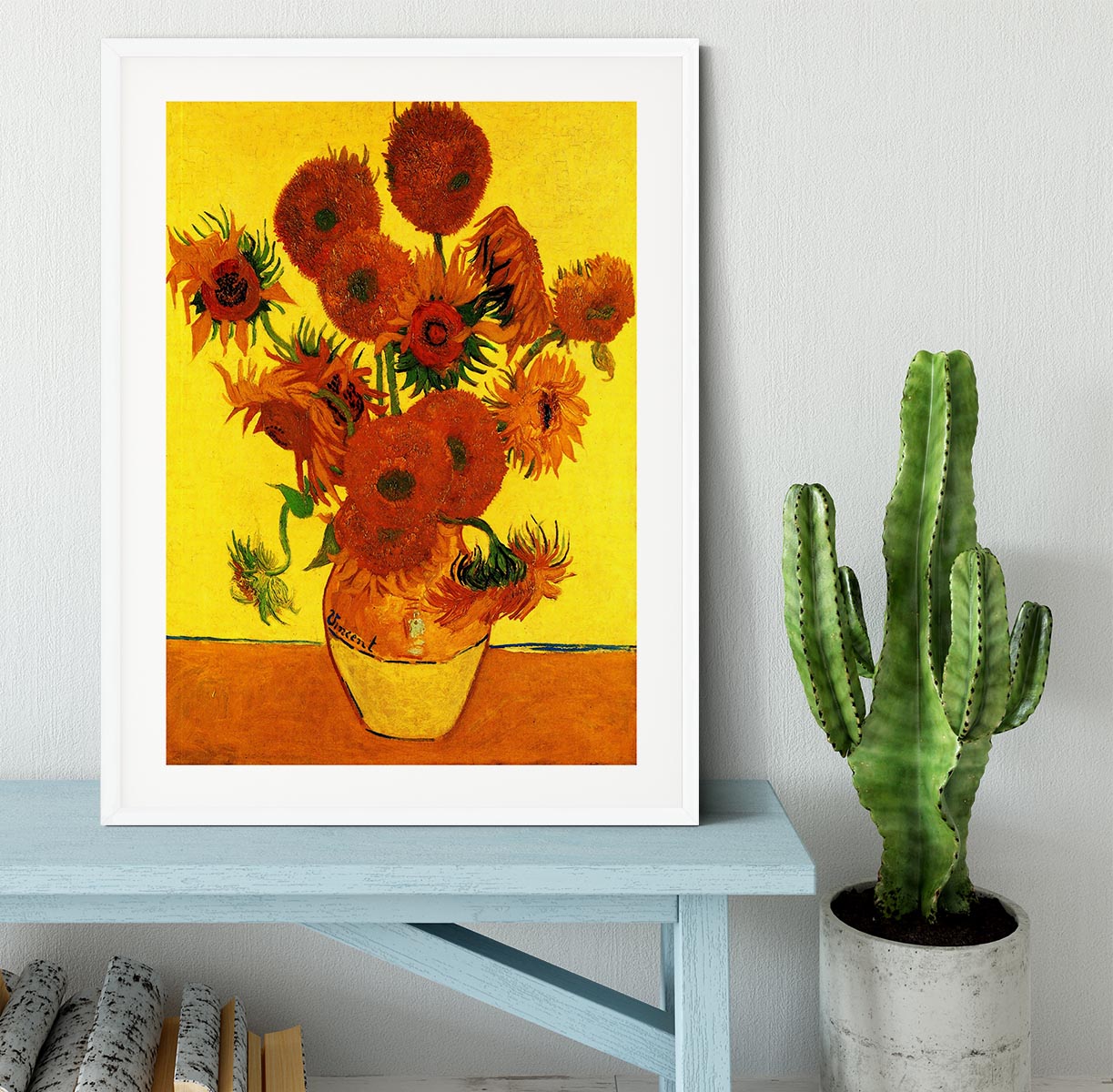 Still Life Vase with Fifteen Sunflowers 3 by Van Gogh Framed Print - Canvas Art Rocks - 5