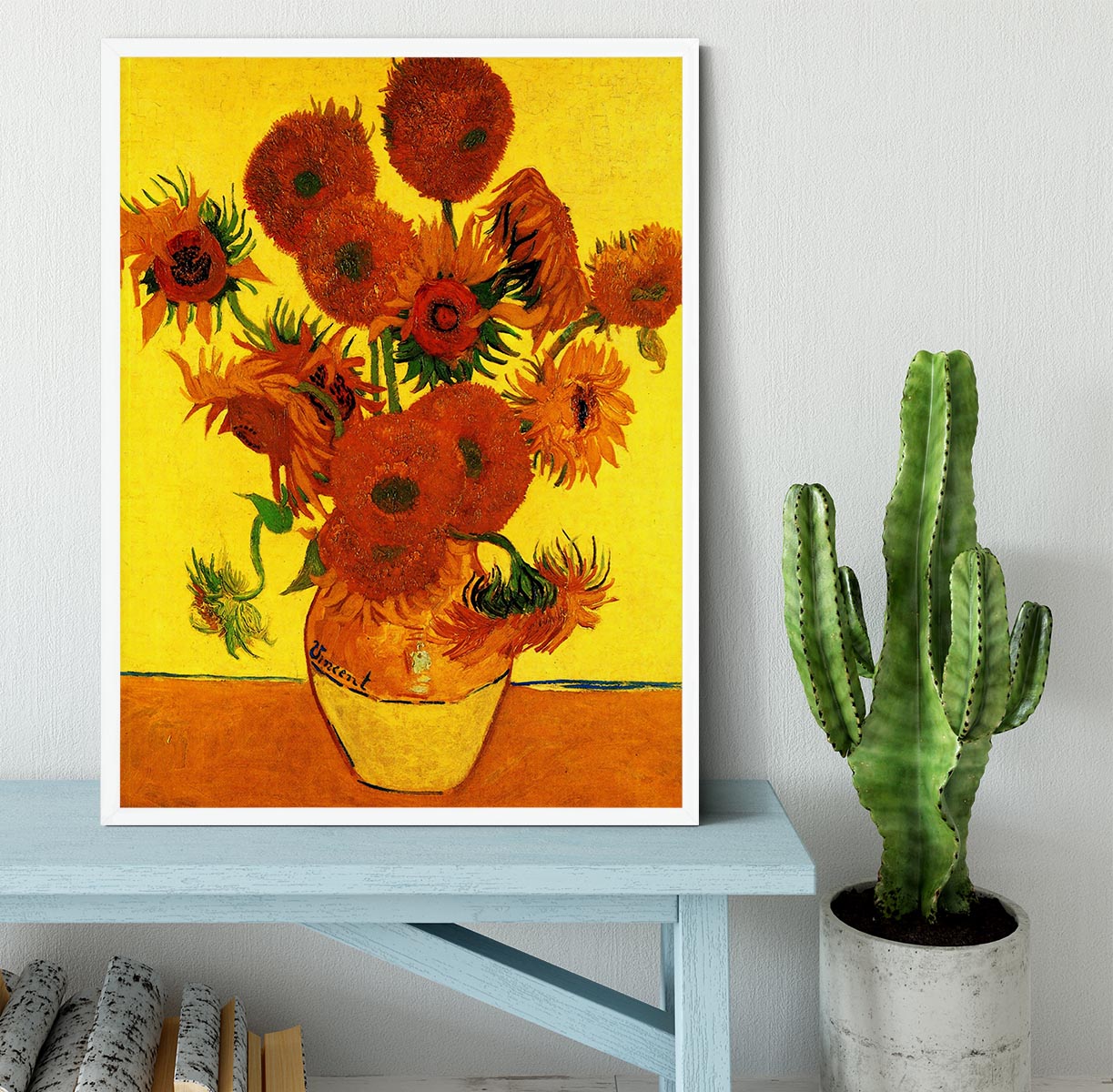 Still Life Vase with Fifteen Sunflowers 3 by Van Gogh Framed Print - Canvas Art Rocks -6