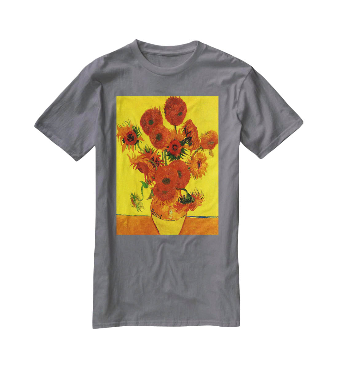 Still Life Vase with Fifteen Sunflowers 3 by Van Gogh T-Shirt - Canvas Art Rocks - 3