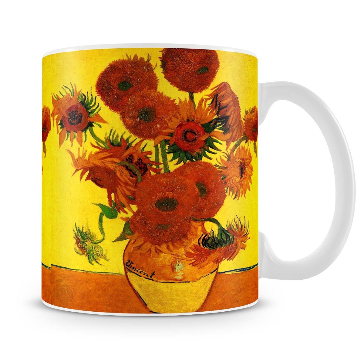 Still Life Vase with Fifteen Sunflowers 3 by Van Gogh Mug - Canvas Art Rocks - 4