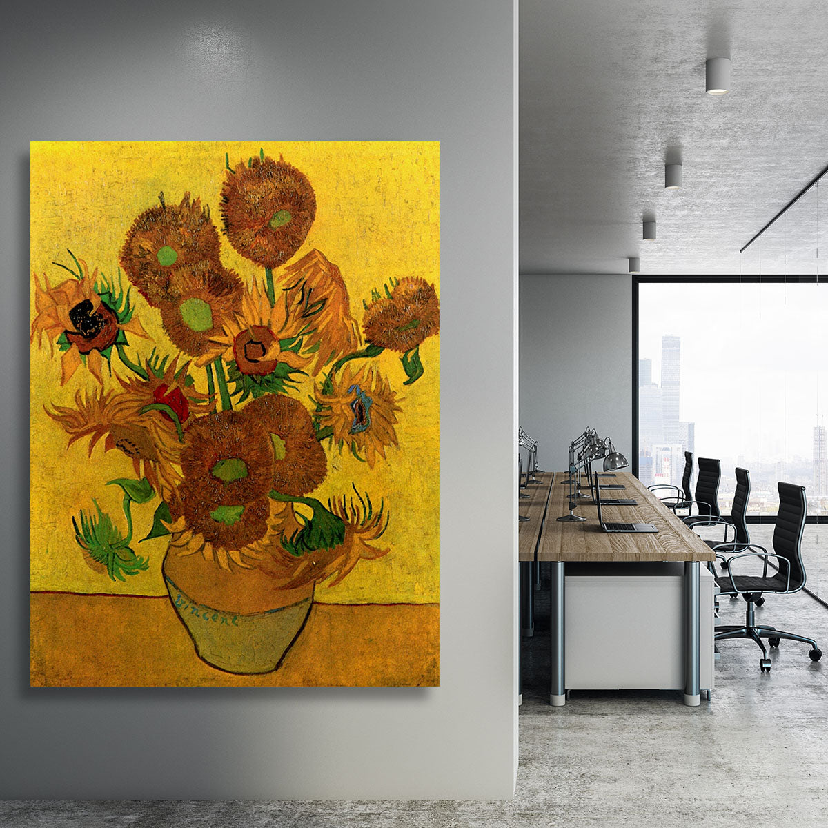 Still Life Vase with Fifteen Sunflowers by Van Gogh Canvas Print or Poster - Canvas Art Rocks - 3