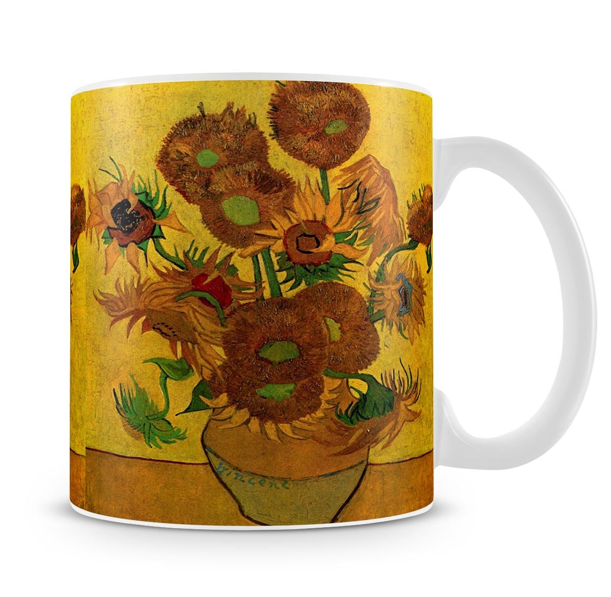 Still Life Vase with Fifteen Sunflowers by Van Gogh Mug - Canvas Art Rocks - 4