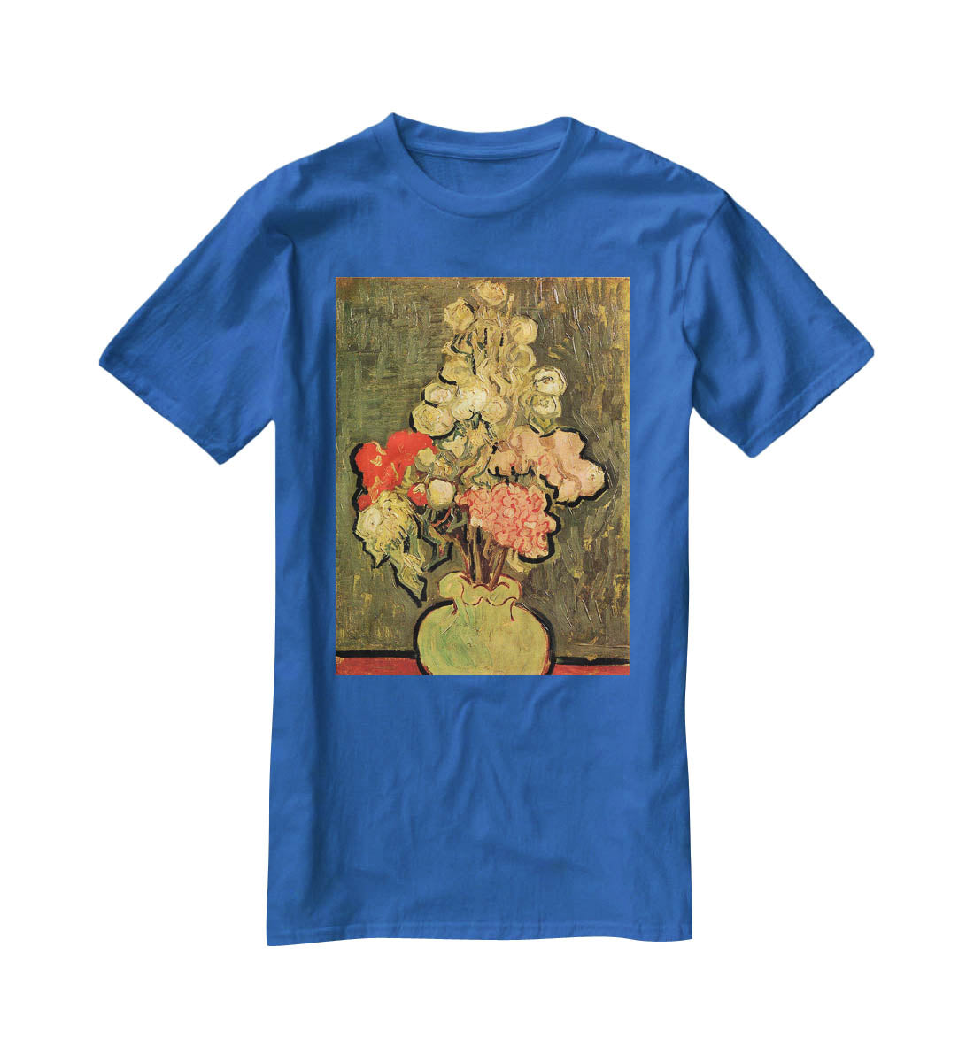 Still Life Vase with Rose-Mallows by Van Gogh T-Shirt - Canvas Art Rocks - 2