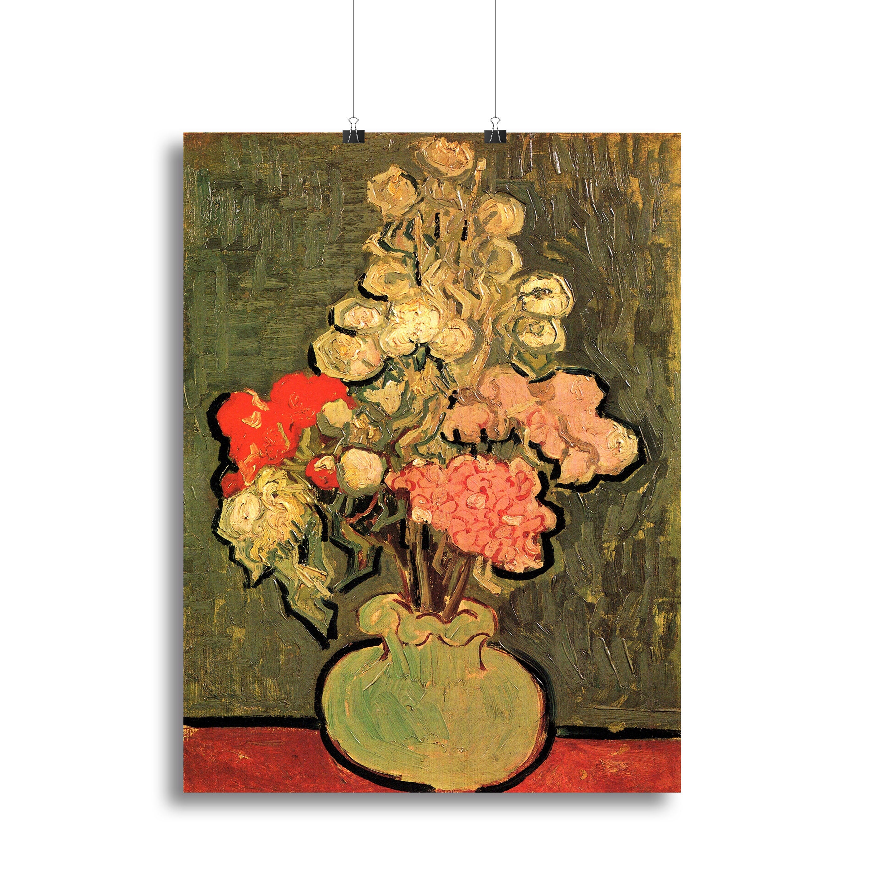Still Life Vase with Rose-Mallows by Van Gogh Canvas Print or Poster - Canvas Art Rocks - 2