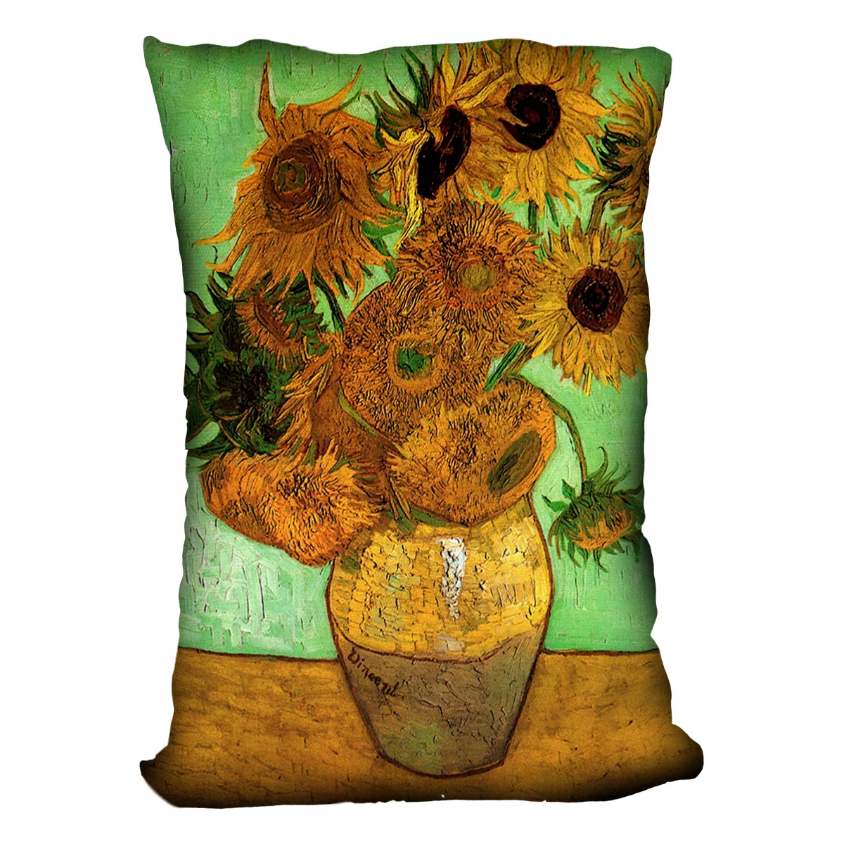 Still Life Vase with Twelve Sunflowers 2 by Van Gogh Cushion