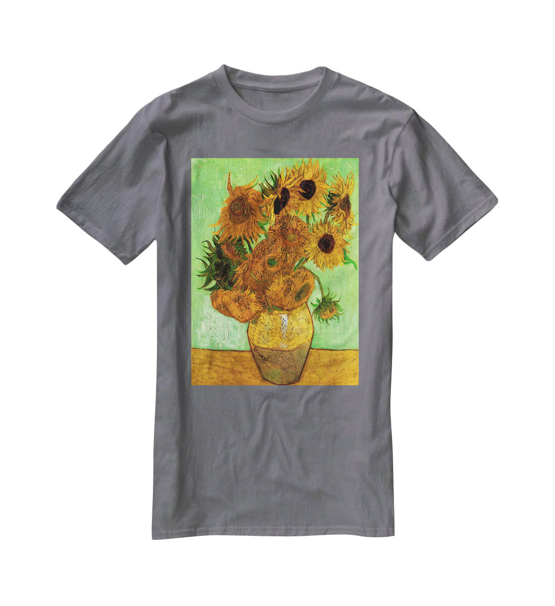Still Life Vase with Twelve Sunflowers 2 by Van Gogh T-Shirt - Canvas Art Rocks - 3