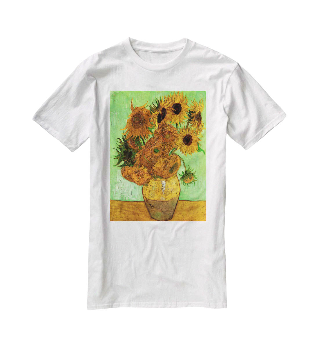Still Life Vase with Twelve Sunflowers 2 by Van Gogh T-Shirt - Canvas Art Rocks - 5