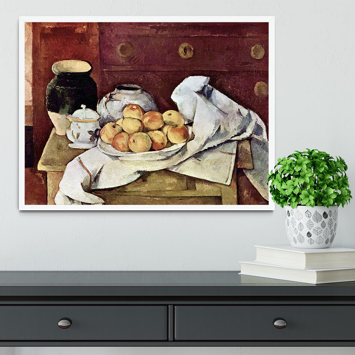 Still Life by Cezanne Framed Print - Canvas Art Rocks -6