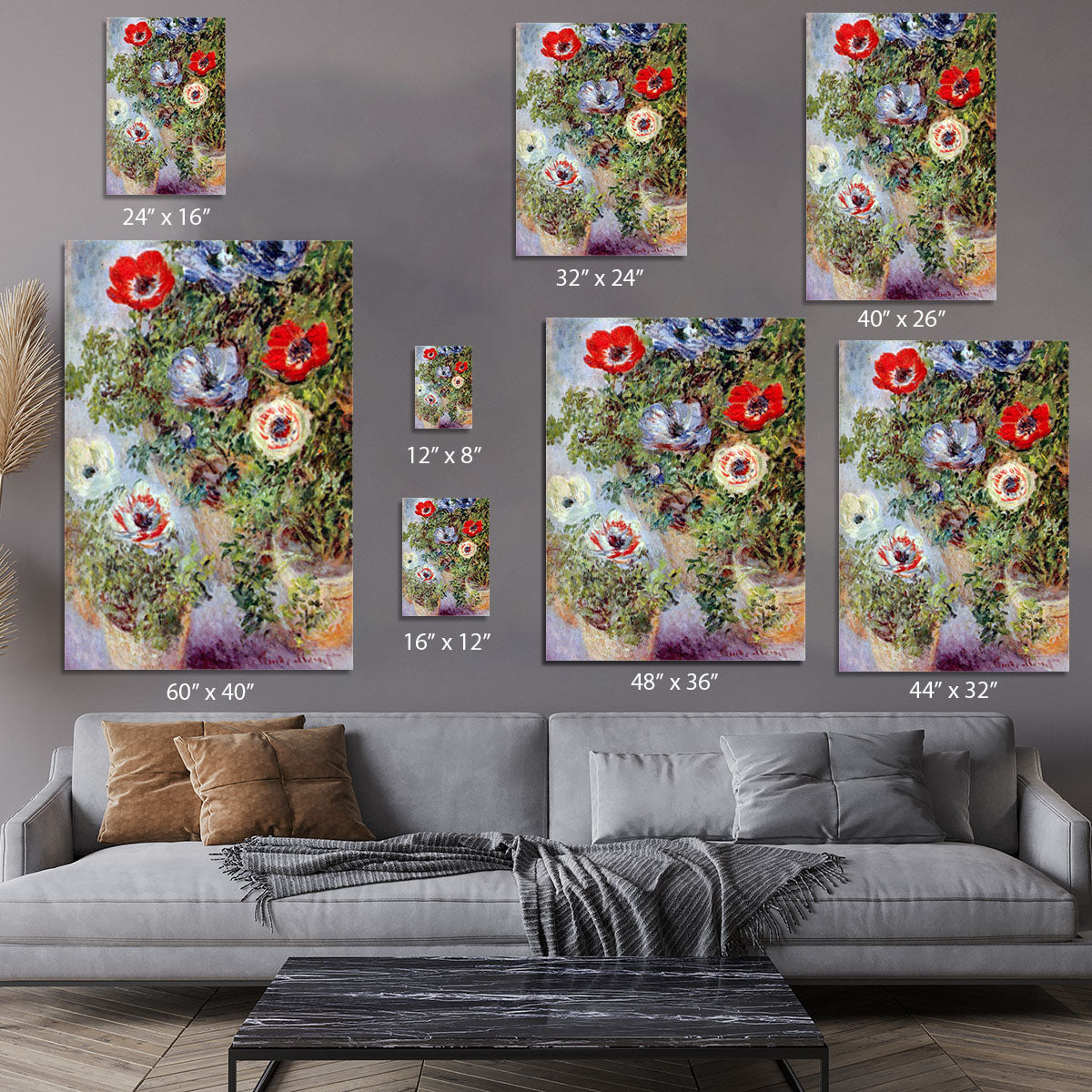 Still Life with Anemones by Monet Canvas Print or Poster - Canvas Art Rocks - 7