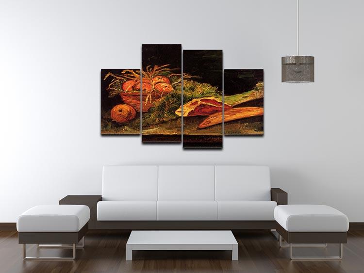 Still Life with Apples Meat and a Roll by Van Gogh 4 Split Panel Canvas - Canvas Art Rocks - 3