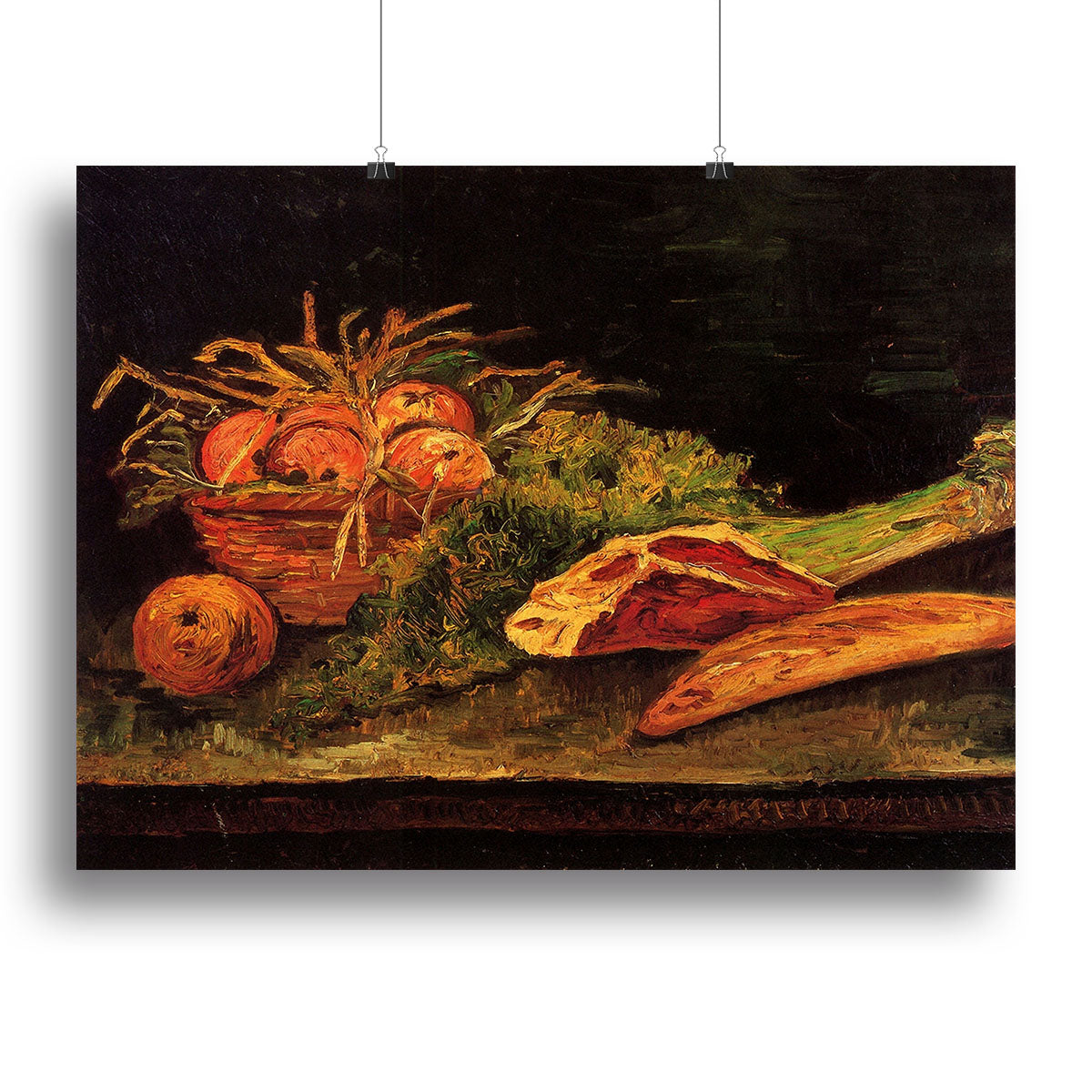 Still Life with Apples Meat and a Roll by Van Gogh Canvas Print or Poster - Canvas Art Rocks - 2
