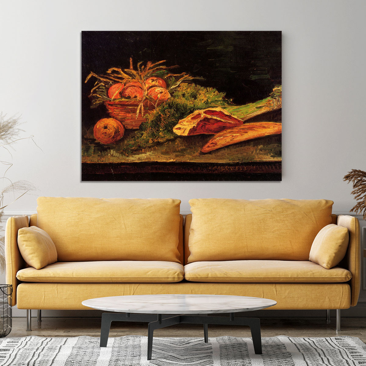 Still Life with Apples Meat and a Roll by Van Gogh Canvas Print or Poster - Canvas Art Rocks - 4