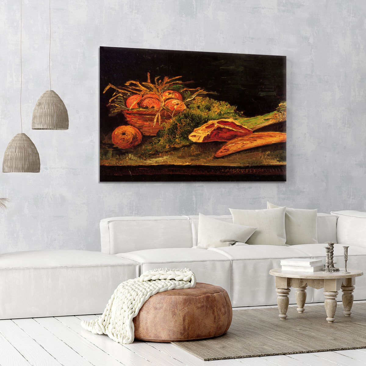 Still Life with Apples Meat and a Roll by Van Gogh Canvas Print or Poster - Canvas Art Rocks - 6